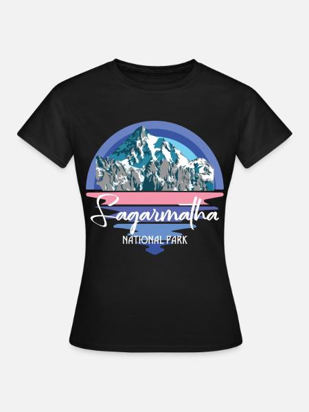 Parc national de l’Everest Sagarmatha Mountains au Tibet Nep - T-shirt Femme - noir