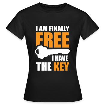 Ich Bin Endlich Frei, Ich Habe Den Schlüssel - Frauen T-Shirt - Schwarz - Vorne - AI Model Female 172 dark (172cm)