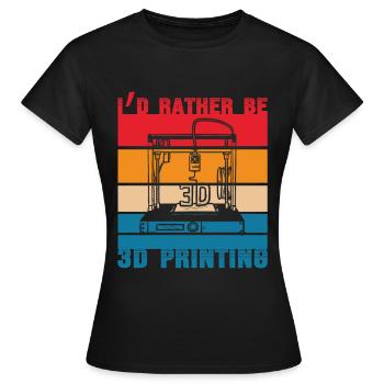 Je préférerais être un amoureux des buses d’impression 3D - T-shirt Femme - noir - Devant - AI Model Female 172 dark (172cm)