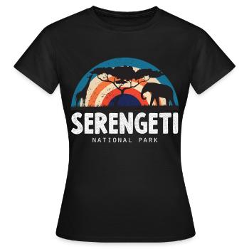 Afrika Nationalpark Serengeti Souvenir Big Five Sa - Frauen T-Shirt - Schwarz - Vorne - AI Model Female 172 dark (172cm)