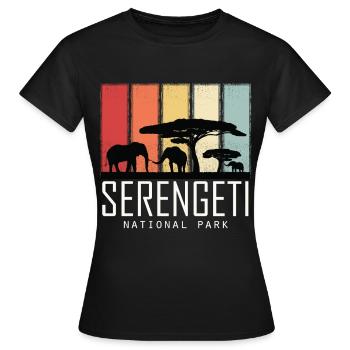Tansania Nationalpark Afrika Safari Serengeti Souv - Frauen T-Shirt - Schwarz - Vorne - AI Model Female 172 dark (172cm)