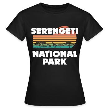 Nationalpark Serengeti Afrika Safari in der Savann - Frauen T-Shirt - Schwarz - Vorne - AI Model Female 172 dark (172cm)
