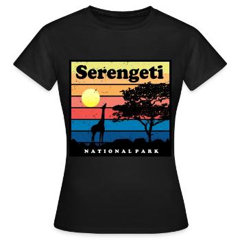 Safari-Giraffe Serengeti Africa National Park Tans - Frauen T-Shirt - Schwarz - Vorne - AI Model Female 172 dark (172cm)