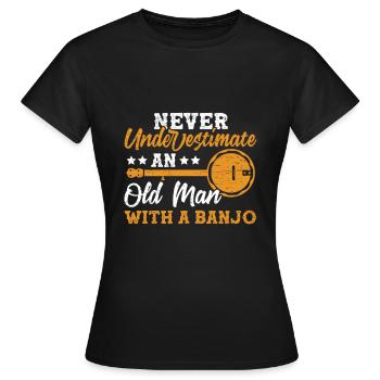 Vieil homme avec un - T-shirt Femme - noir - Devant - AI Model Female 172 dark (172cm)