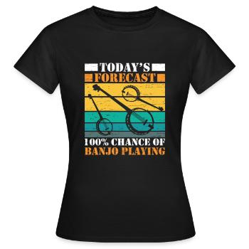 Heute Prognose Banjo Musiker Gitarre Spielen - Frauen T-Shirt - Schwarz - Vorne - AI Model Female 172 dark (172cm)