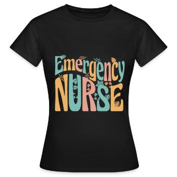 Krankenpflegerin - Emergency Nurse - Frauen T-Shirt - Schwarz - Vorne - AI Model Female 172 dark (172cm)