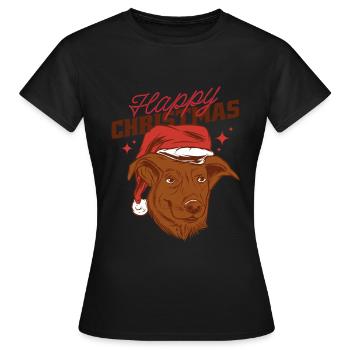Weihnachten - santa dog happy christmas - Frauen T-Shirt - Schwarz - Vorne - AI Model Female 172 dark (172cm)