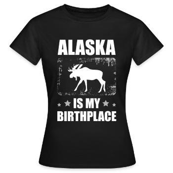 L’Alaska est mon lieu de naissance Alaskan Usa State - T-shirt Femme - noir - Devant - AI Model Female 172 dark (172cm)