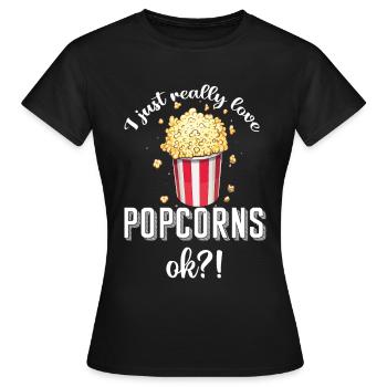Popcorn Movies Movie Night - Women's T-Shirt - black - Front - AI Model Female 172 dark (172cm)