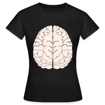 brain brain brain intelligence smart smart student university - Women's T-Shirt - black - Front - AI Model Female 172 dark (172cm)