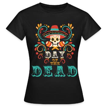 Jour des morts Vacances Mexique Crâne de sucre mexikani - T-shirt Femme - noir - Devant - AI Model Female 172 dark (172cm)
