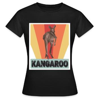 Kangourou Rétro Outback Australie Marsupiaux Kangourou - T-shirt Femme - noir - Devant - AI Model Female 172 dark (172cm)