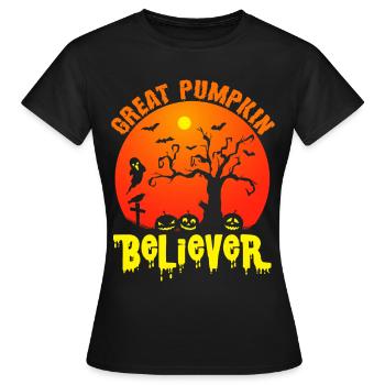 Albtraum-Kürbis-Halloween-Party-Hexe-Geist - Frauen T-Shirt - Schwarz - Vorne - AI Model Female 172 dark (172cm)