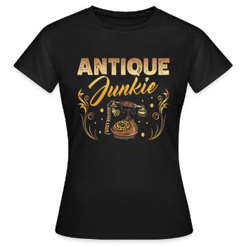 Antique junkie collectionneur d’antiquités - T-shirt Femme - noir - Devant - AI Model Female 172 dark (172cm)