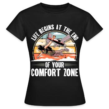 Skydiving Parachuting Parachute - Women's T-Shirt - black - Front - AI Model Female 172 dark (172cm)