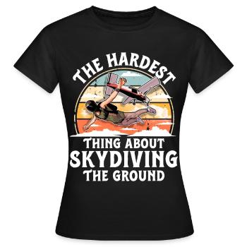 Skydiving Parachuting Parachute - Women's T-Shirt - black - Front - AI Model Female 172 dark (172cm)