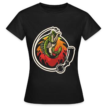 Fishing Fishing Fisher Fishing Rod Carp Rod Fish - Women's T-Shirt - black - Front - AI Model Female 172 dark (172cm)