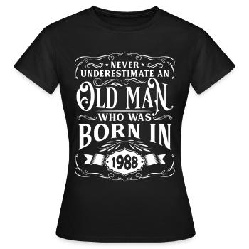 1988 Geburtstag Geschenk Birthday Bursdag Jahrgang - Frauen T-Shirt - Schwarz - Vorne - AI Model Female 172 dark (172cm)