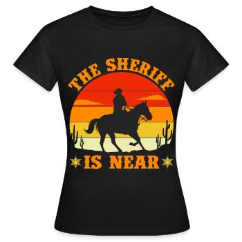 Cowboy Sheriff Pistols Sheriff Star Western - T-shirt Femme - noir - Devant - AI Model Female 172 dark (172cm)