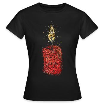Bougie Avent Couronne Avent Noël Noël Noël - T-shirt Femme - noir - Devant - AI Model Female 172 dark (172cm)