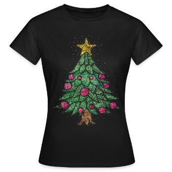 Arbre de Noël Arbre de Noël 4ème Arbre de Noël Avent Arbre de Noël - T-shirt Femme - noir - Devant - AI Model Female 172 dark (172cm)
