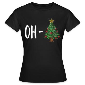 Oh arbre de Noël arbre de Noël arbre de Noël Arbre de Noël - T-shirt Femme - noir - Devant - AI Model Female 172 dark (172cm)