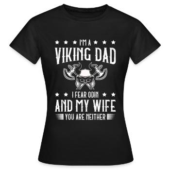 Papa Viking Païen Berserker scandinave - T-shirt Femme - noir - Devant - AI Model Female 172 dark (172cm)