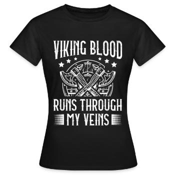 Le sang viking coule dans mes veines, païen - T-shirt Femme - noir - Devant - AI Model Female 172 dark (172cm)