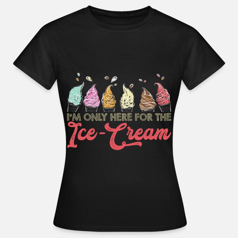 Eiscreme logo Sommer Softeis Geschenkidee - Frauen T-Shirt - Schwarz