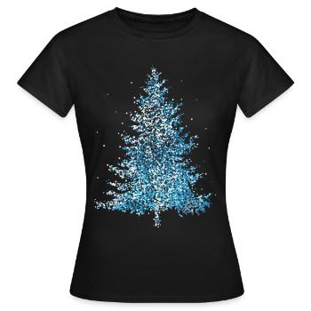 Arbre de Noël Arbre de Noël Arbre de Noël Arbre - T-shirt Femme - noir - Devant - AI Model Female 172 dark (172cm)