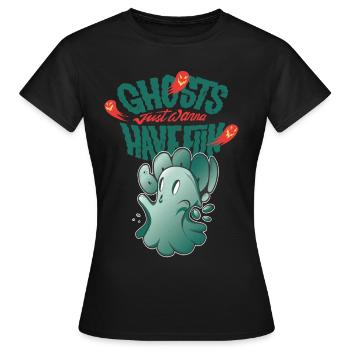 Geist will nur Spaß haben Halloween-Party-Albtraum - Frauen T-Shirt - Schwarz - Vorne - AI Model Female 172 dark (172cm)
