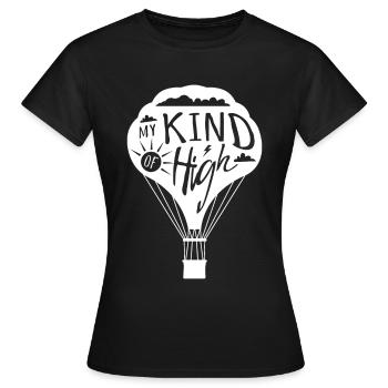 Mon art de la haute montgolfière Thrill Seeker - T-shirt Femme - noir - Devant - AI Model Female 172 dark (172cm)