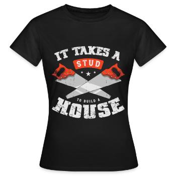 Il faut un haras pour construire une maison - T-shirt Femme - noir - Devant - AI Model Female 172 dark (172cm)