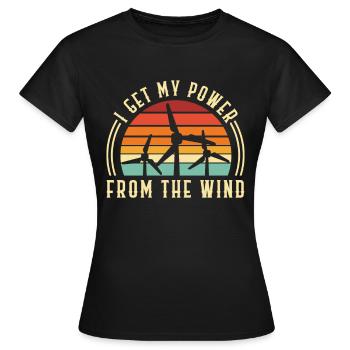 Ich Bekomme Meinen Strom Aus Erneuerbarer - Frauen T-Shirt - Schwarz - Vorne - AI Model Female 172 dark (172cm)