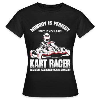 Kart Go-Kart fahren Rennbahn Fun Rennstrecke - Frauen T-Shirt - Schwarz - Vorne - AI Model Female 172 dark (172cm)
