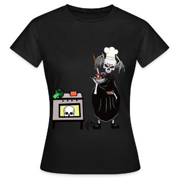 Art culinaire Horreur Halloween Witching Hour Cuisine - T-shirt Femme - noir - Devant - AI Model Female 172 dark (172cm)