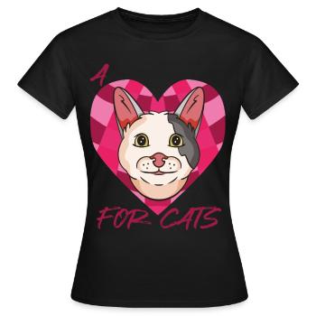 Chat siamois Un cœur pour chats Chaton Chat Chat - T-shirt Femme - noir - Devant - AI Model Female 172 dark (172cm)