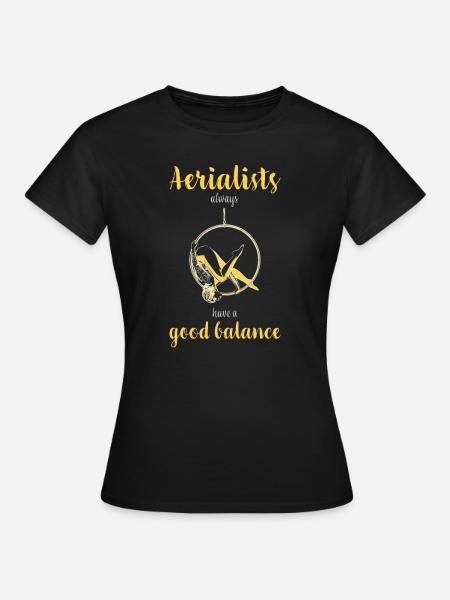 Aerial Silks I acrobatics dancer yoga design for - Women's T-Shirt - black