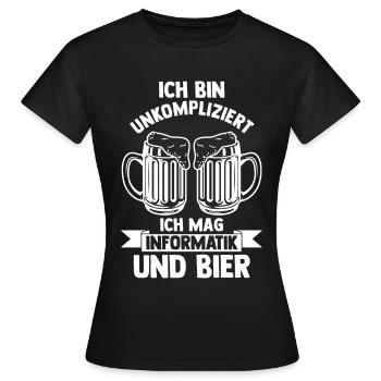 Informatik Programmierer Bier Informatiker - Frauen T-Shirt - Schwarz - Vorne - AI Model Female 172 dark (172cm)