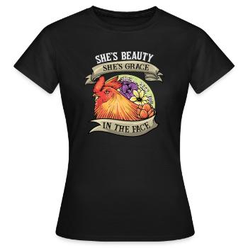 Sie ist Schönheit, sie ist Anmut, sie wird dir ins - Frauen T-Shirt - Schwarz - Vorne - AI Model Female 172 dark (172cm)