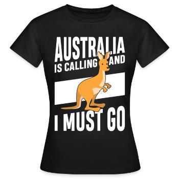 L’Australie appelle Kangourou Outback Mignons Kangourous - T-shirt Femme - noir - Devant - AI Model Female 172 dark (172cm)