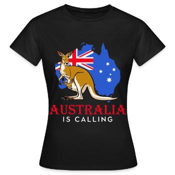 L’Australie appelle les kangourous mignons de l’outback - T-shirt Femme - noir - Devant - AI Model Female 172 dark (172cm)