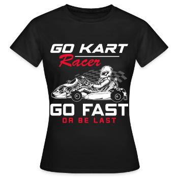 Go-Kart-Rennfahrer Kart-Rennen Gokart-Rennbahn-Ren - Frauen T-Shirt - Schwarz - Vorne - AI Model Female 172 dark (172cm)