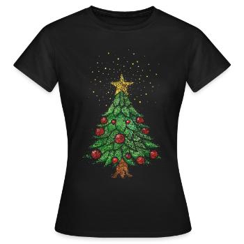 Arbre de Noël Arbre de Noël Arbre de Noël Arbre - T-shirt Femme - noir - Devant - AI Model Female 172 dark (172cm)
