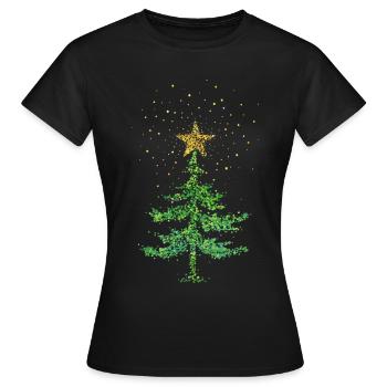 Weihnachtsbaum Christbaum Weihnachtsstern - Frauen T-Shirt - Schwarz - Vorne - AI Model Female 172 dark (172cm)