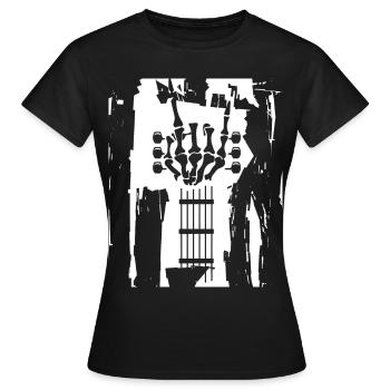 Guitare Squelette Heavy Metal Guitariste Bass Bassiste - T-shirt Femme - noir - Devant - AI Model Female 172 dark (172cm)