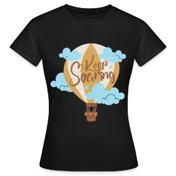 Keep Soaring Hot Air Balloon Thrill Seeker - Frauen T-Shirt - Schwarz - Vorne - AI Model Female 172 dark (172cm)