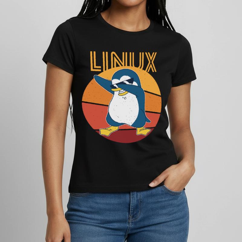 Linux Admin Cool Penguin Nerd Informatics T-shirt Femme