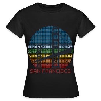 Golden Gate Bridge San Francisco Souvenir Californie - T-shirt Femme - noir - Devant - AI Model Female 172 dark (172cm)