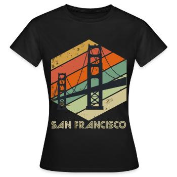 San Francisco Souvenir Californie Golden Gate Bri - T-shirt Femme - noir - Devant - AI Model Female 172 dark (172cm)